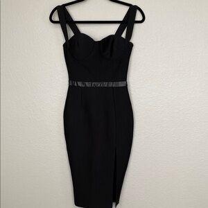 Chic Black Midi Dress with Straps